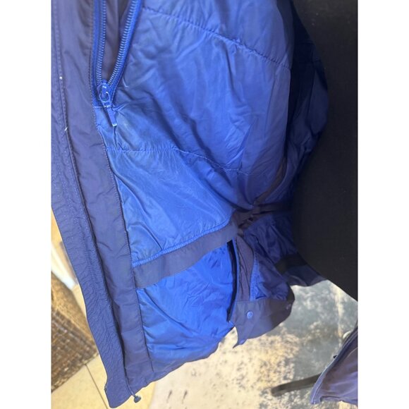 Lands End Mens Navy Water-Resistant Medium Weight Hooded Jacket L/T 42-44 Lined - Picture 12 of 13